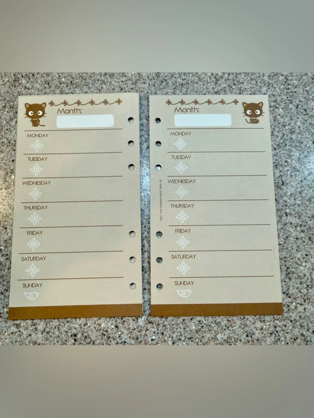 Sanrio Chococat NWT Planner Refill Pages 2005 Cute Rare Inserts